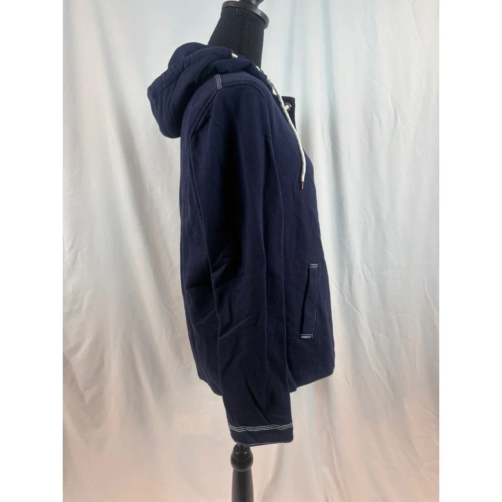 Lauren Jeans Co Ralph Lauren Navy Blue Full Zip Hoodie Sweatshirt Large - Picture 9 of 9